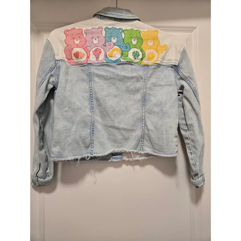 Justice x Care Bears Girls Denim Jacket Skirt Set Light Wash Two-Tone L 12/14